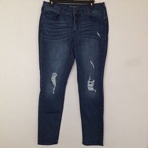 SoundStyle Jeans Women's 10 Blue Medium Wash Skinny Jeans Distressed 32X28